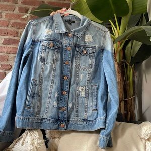 Distressed denim jacket